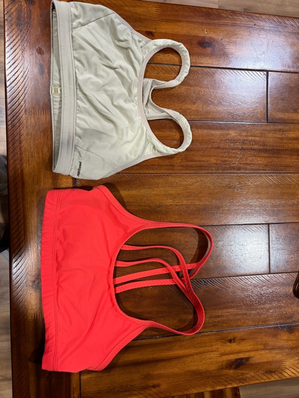 Neutral Beige and Coral Sports Bras - Double Pack